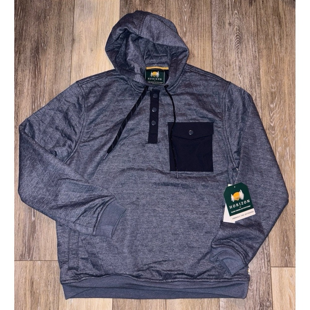 NWT Men's Horizon by Bass Creek Outfitters Quilted Hoodie - Large - Blue